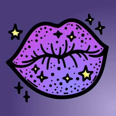 glittery lip