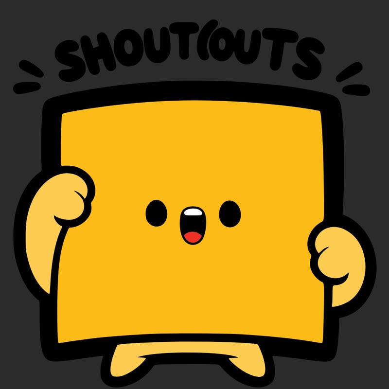 blank canvas that says above it shoutouts