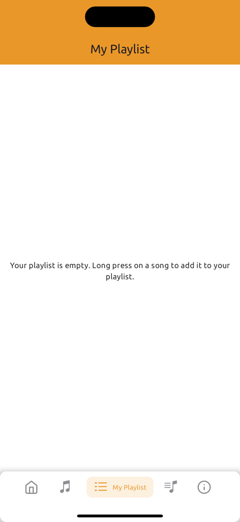 Empty My Playlist section of the Spoken Word Songbook mobile application