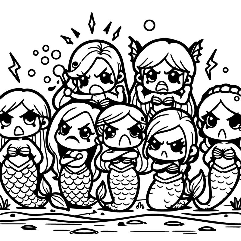 a group of angry mermaids