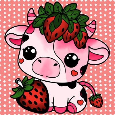 cute strawberry cow