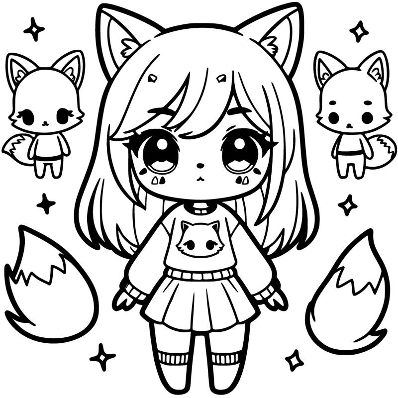 cute girl who's wearing a fox shirt and short skirt