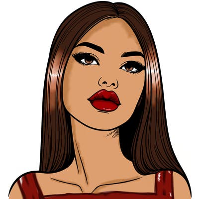 realistic woman with full lips