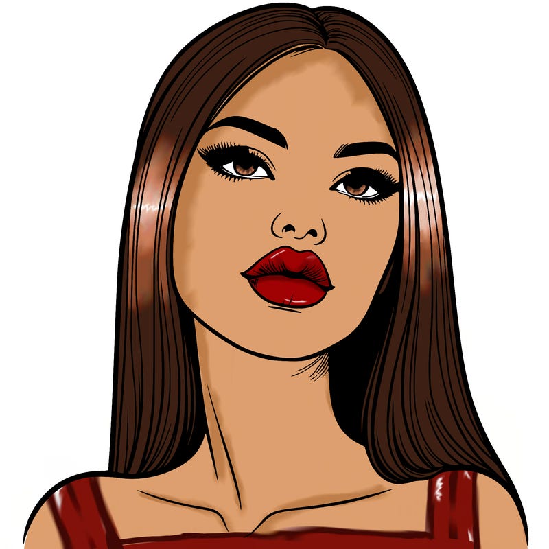 realistic woman with full lips