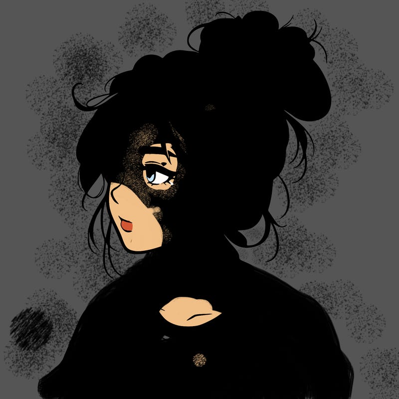 realistic teenage girl with a messy bun