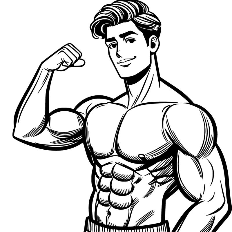 handsome man with six pack.