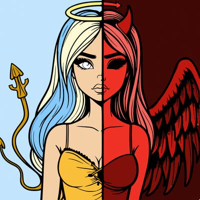 devil vs angel realistic girl