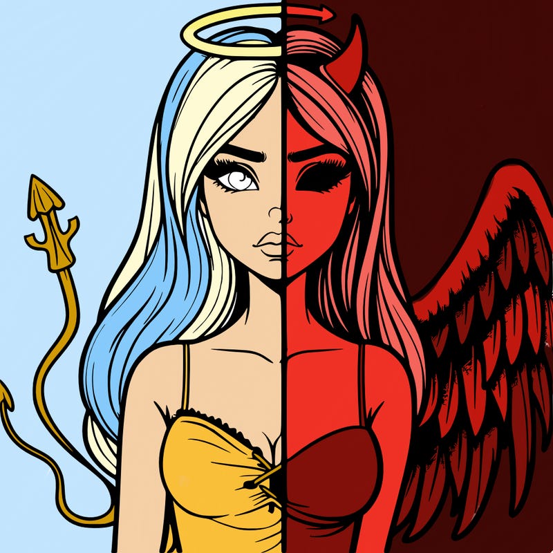 devil vs angel realistic girl