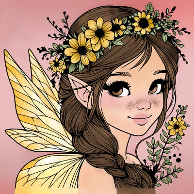 beautiful realistic fairy portrait