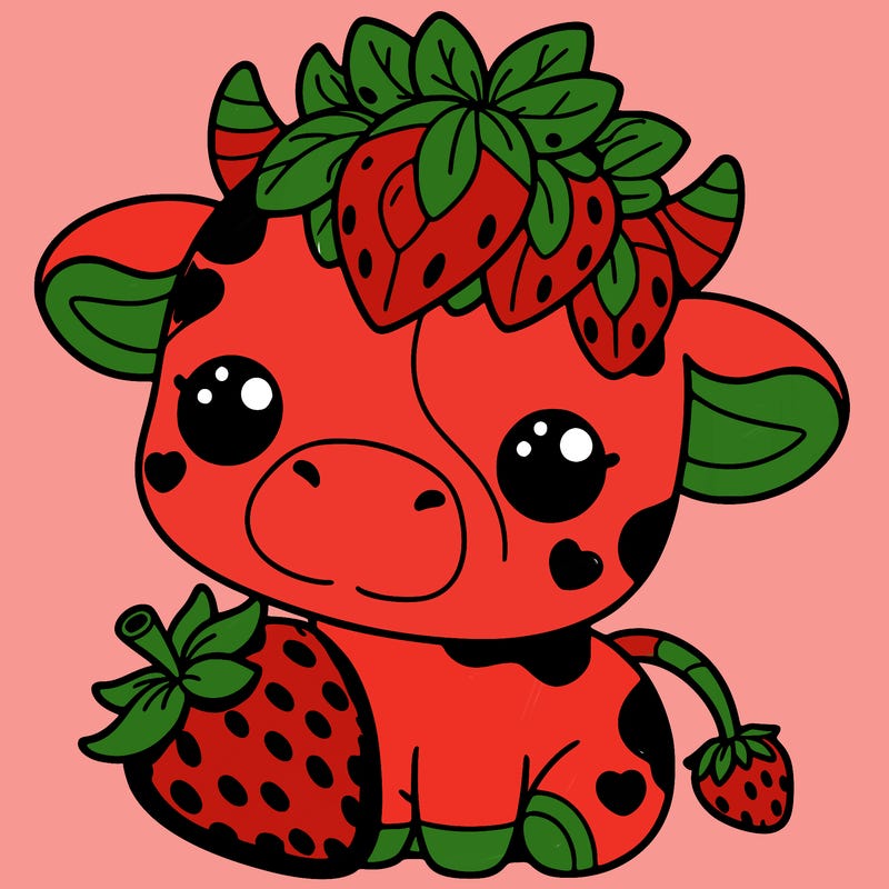 cute strawberry cow