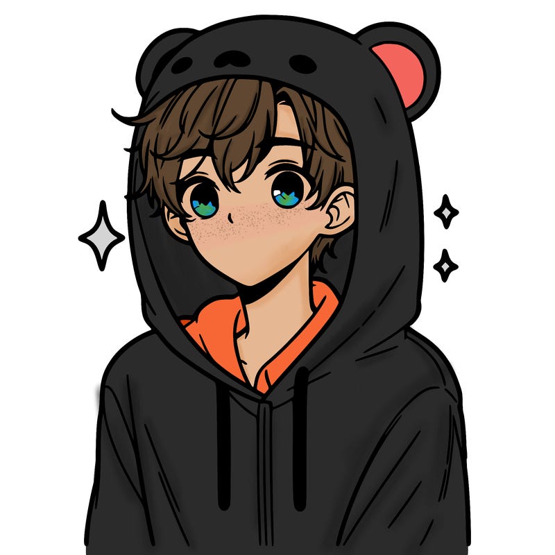 a 17 year old boy in a cute animal hoodie