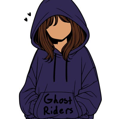 a girl in a over sized huddy