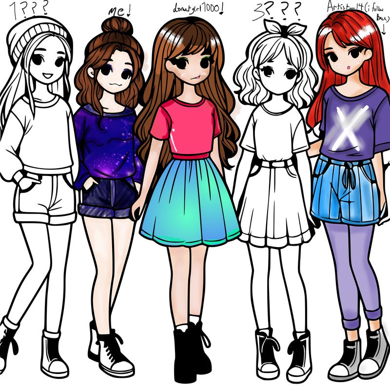 a group of five girls