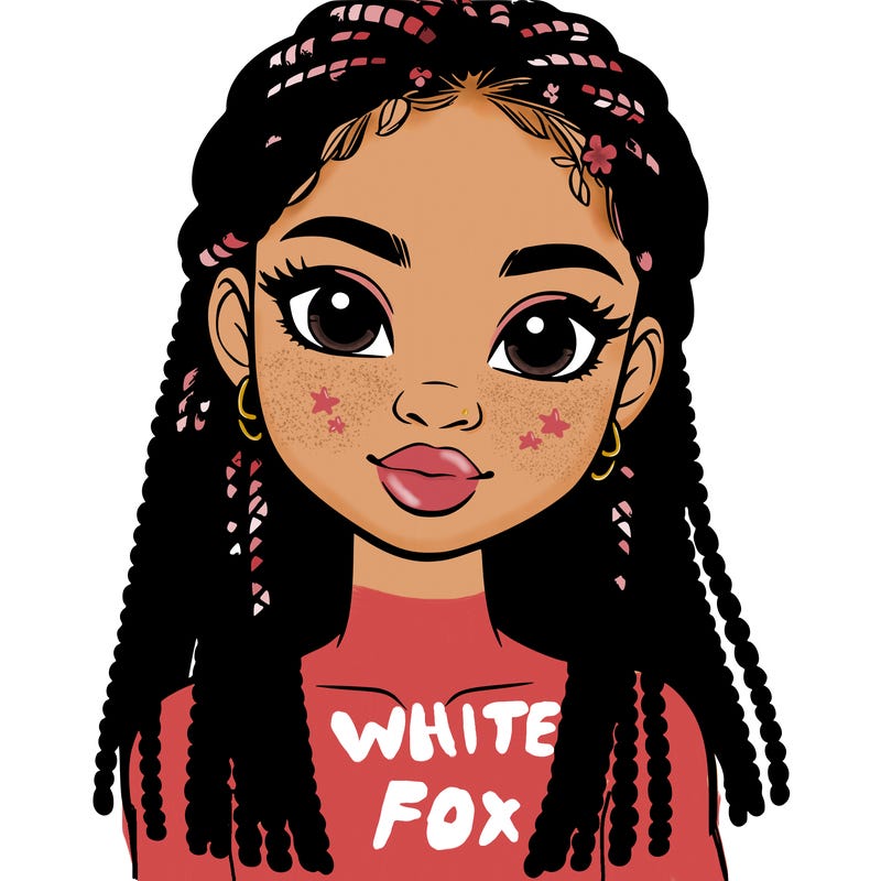 a realistic black girl with braids
