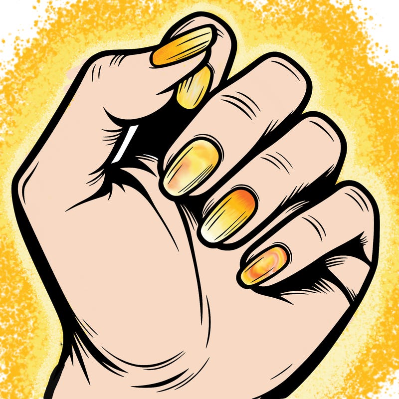 a hand with no nails