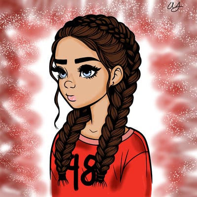 realistic girl with braids