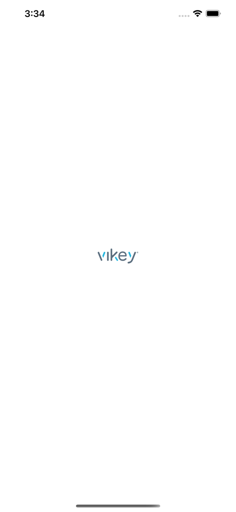 Vikey Host - Vikey Host App Splash Screen mit dem Firmenlogo auf weißem Hintergrund