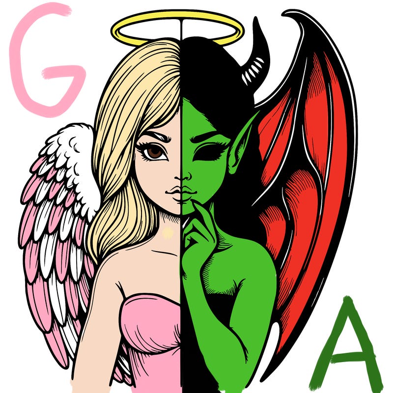 realistic angel half demon