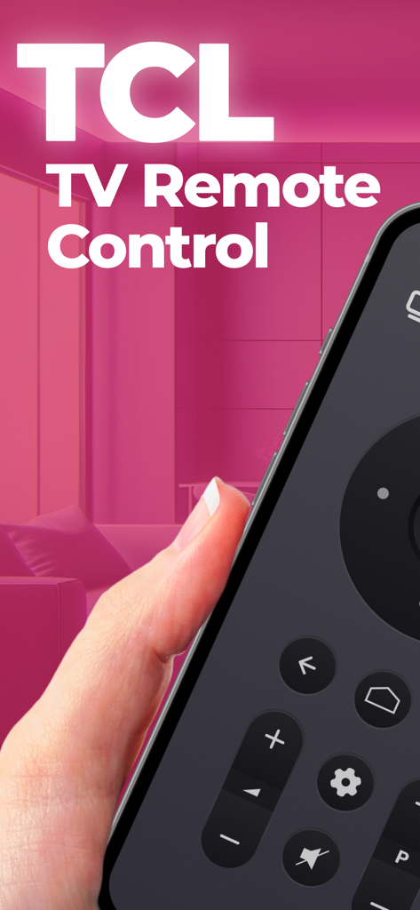 TCLee : Remote for TCL ROKU TV - A person holding an iPhone with the TCL TV Remote Control app interface displayed