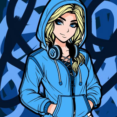 realistic gamergirl with hoodie