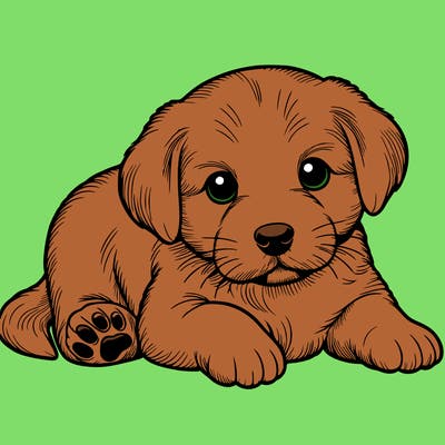 a cute realistic puppy