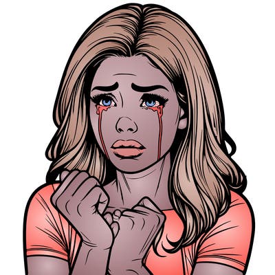 realistic women crying