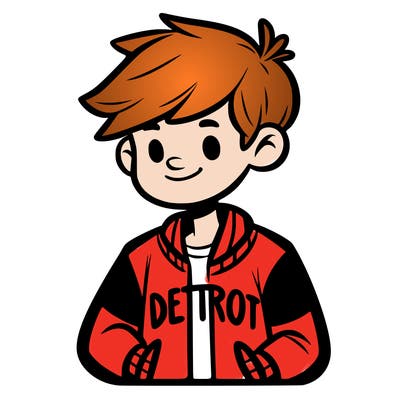 a detroit boy fan with blond hair