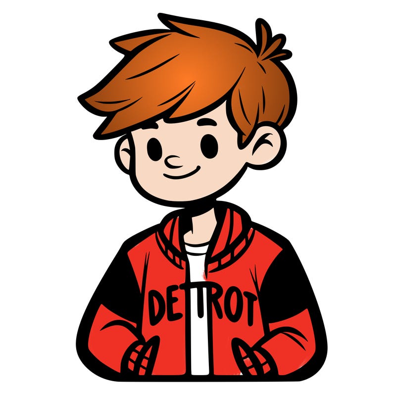 a detroit boy fan with blond hair