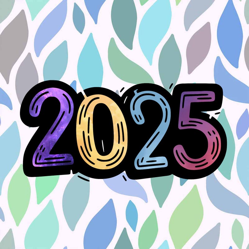 one line scrawled numbers sketch design “2025”