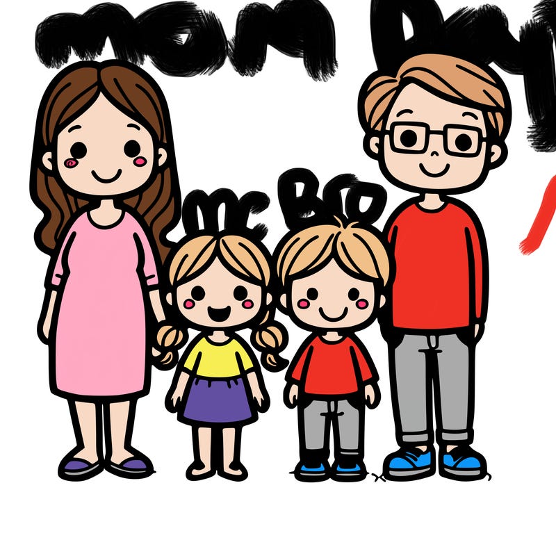 a mom a dad a boy and a girl
