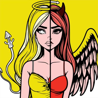 devil vs angel realistic girl