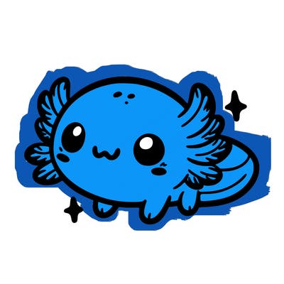 cute easy baby axolotl