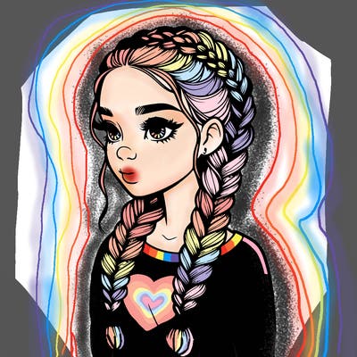 realistic girl with braids