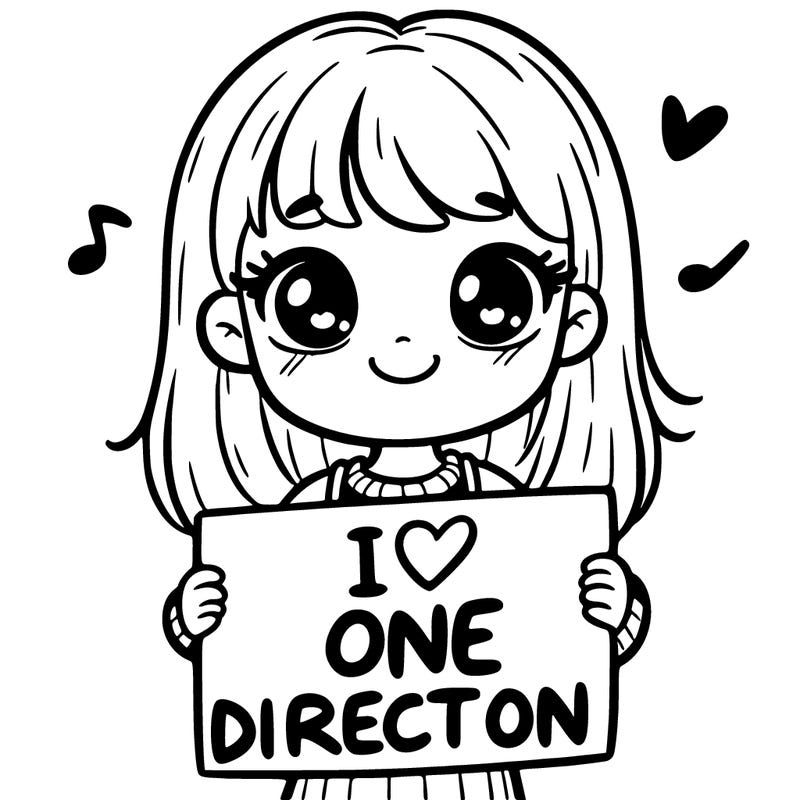 girl holding sign that's says: i love one direction!