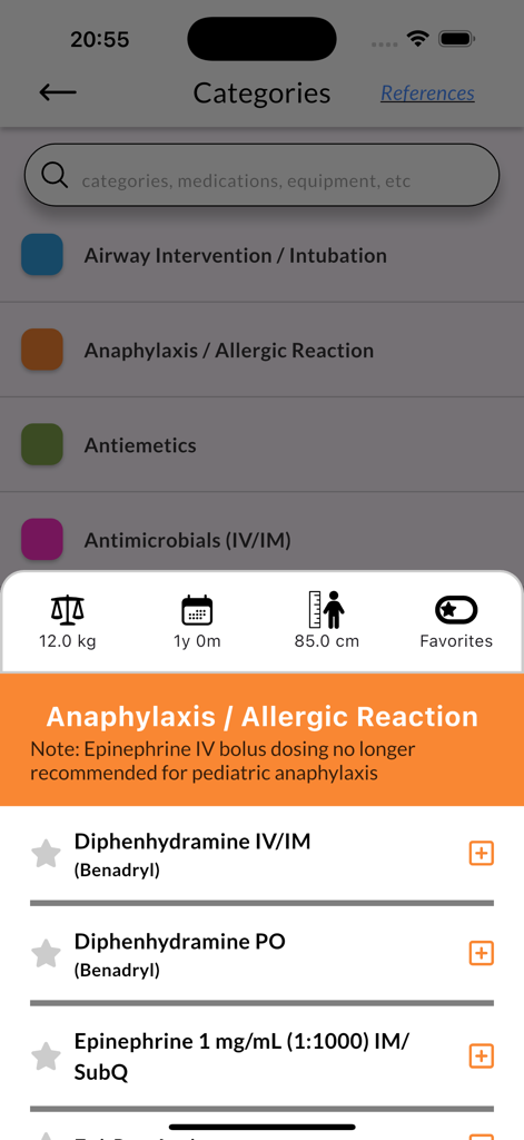 Pedi STAT EMS - Pedi STAT EMSモバイルアプリ。1歳児のベナドリルのエピネフリンを含むアナフィラキシーの小児薬剤用量が表示されます。