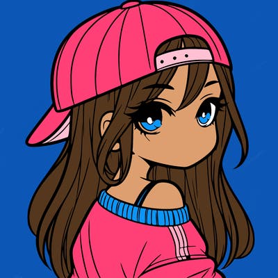 girl with a backward hat on