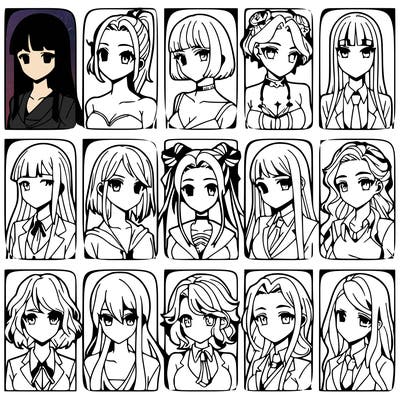 girls that look diffrent anime