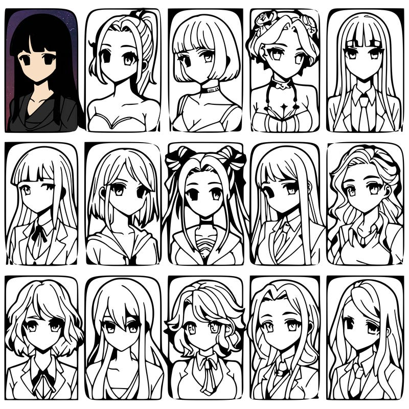 girls that look diffrent anime