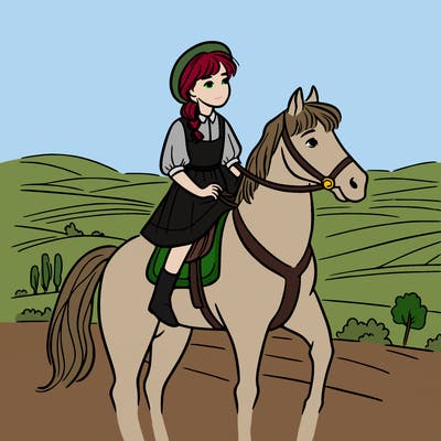 girl riding a horse