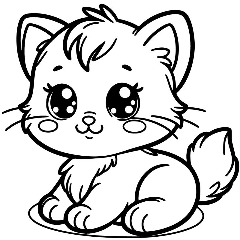 baby kitten easy to draw