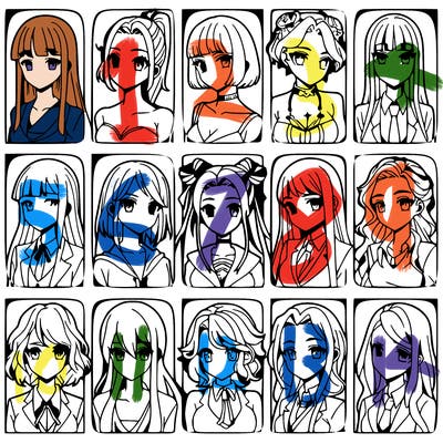 girls that look diffrent anime