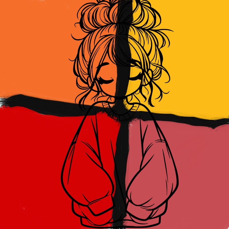 girl with baggy sweatshirt and messy bun