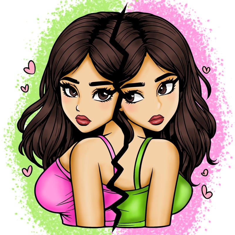 realistic girl split