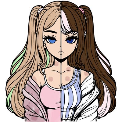 realistic girl split