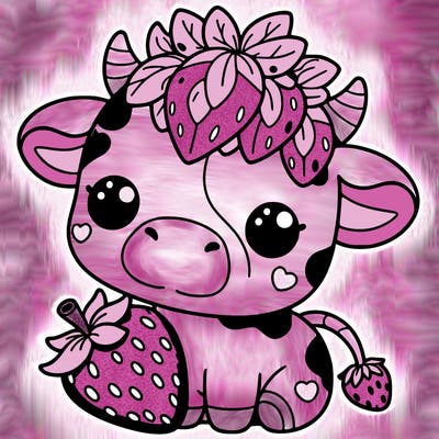 cute strawberry cow