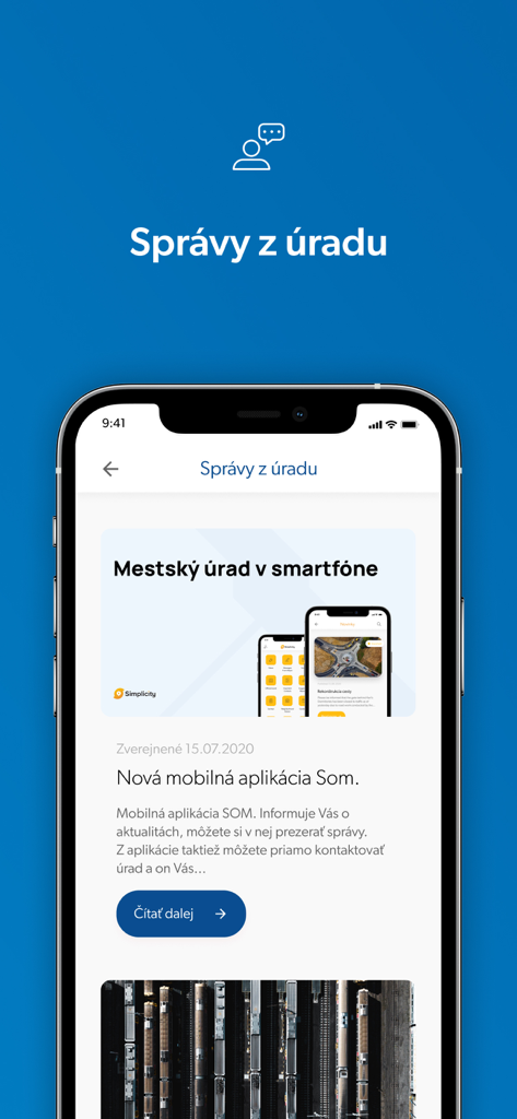 ベルノラコボ公式自治体モバイルアプリケーションのニュースフィードインターフェース。