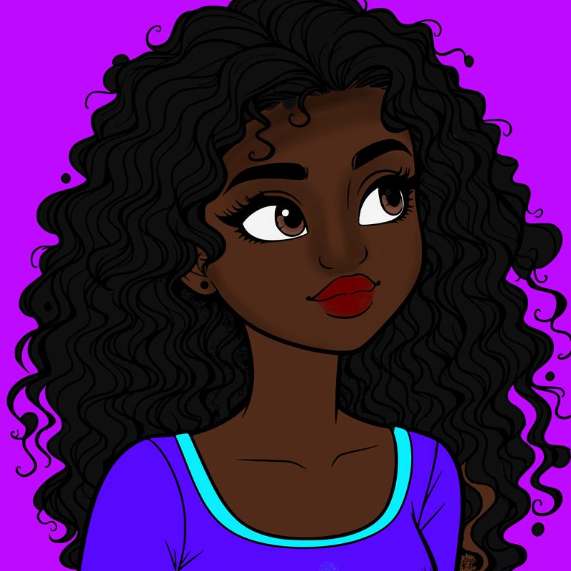 realistic girl with curly hair