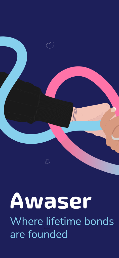 أواصر - Splash screen of the Awaser marriage app showing the tagline Where lifetime bonds are founded