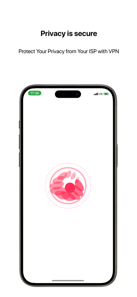 Whale VPN app interface showing privacy protection from ISP on an iPhone