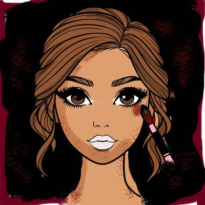 realistic person with makeup